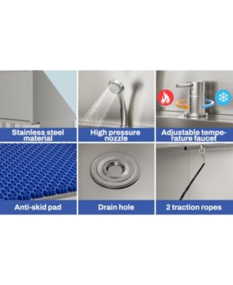 50in Stainless Steel Dog Washing Station