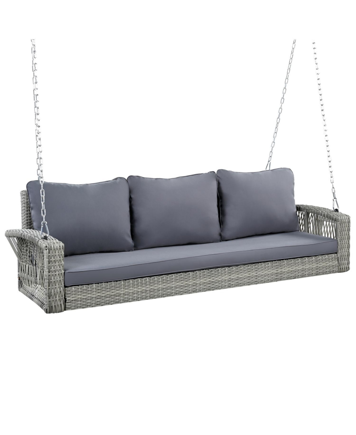 Streamdale Furniture 69" Wicker Porch Swing with Cushions & Chains