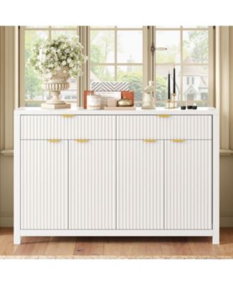 Wave-Pattern Sideboard Cabinet