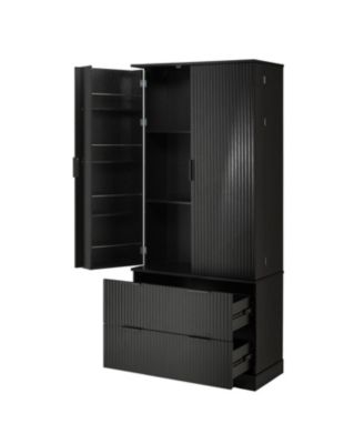 72" Fluted Pantry Cabinet with Drawers & Spice Rack