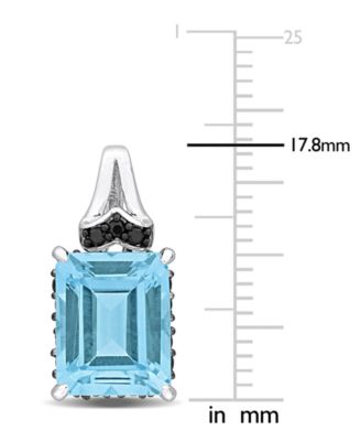 Gemstone & Black Sapphire (3/8 ct. t.w.) Drop Earrings in 18k Rose Gold-Plated Sterling Silver (also in Blue Topaz)