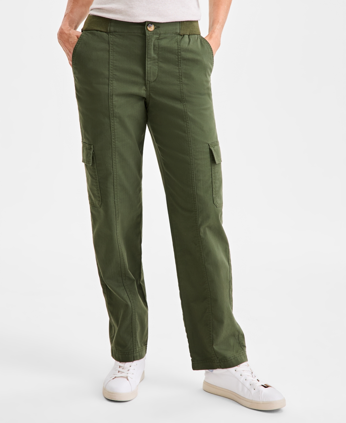 Style & Co Women's Comfort-waist Utility Cargo Pants, Macy's Exclusive In Green
