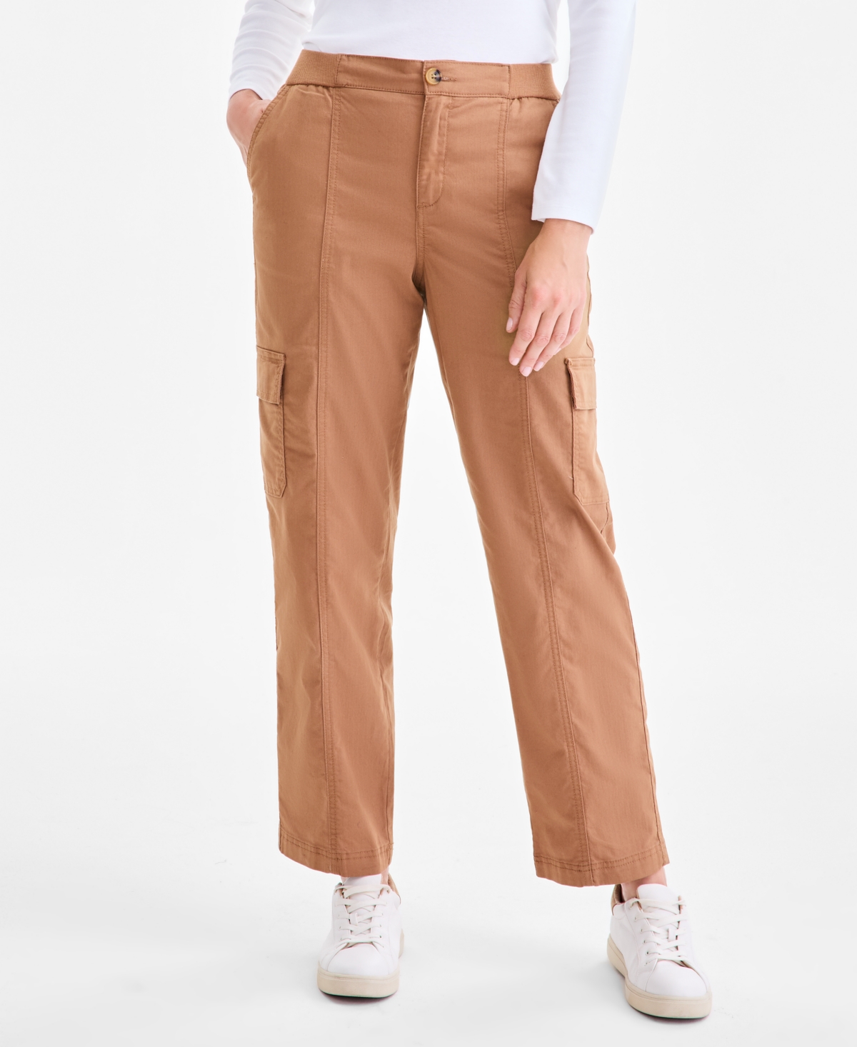 Style & Co Women's Comfort-waist Utility Cargo Pants, Macy's Exclusive In Brown