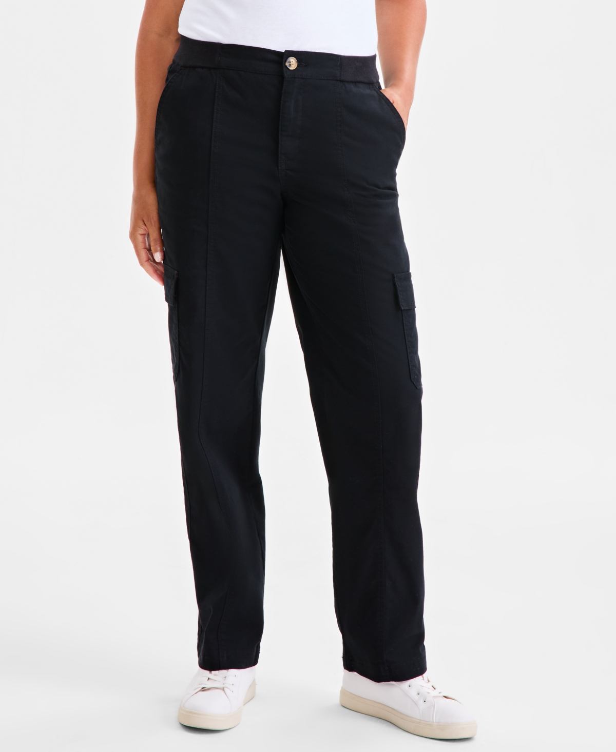 Style & Co Women's Comfort-waist Utility Cargo Pants, Macy's Exclusive In Black