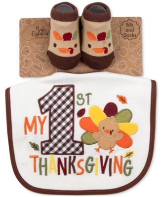 Baby Essentials - Baby My 1st Thanksgiving Bib & Socks, 2 Piece Set