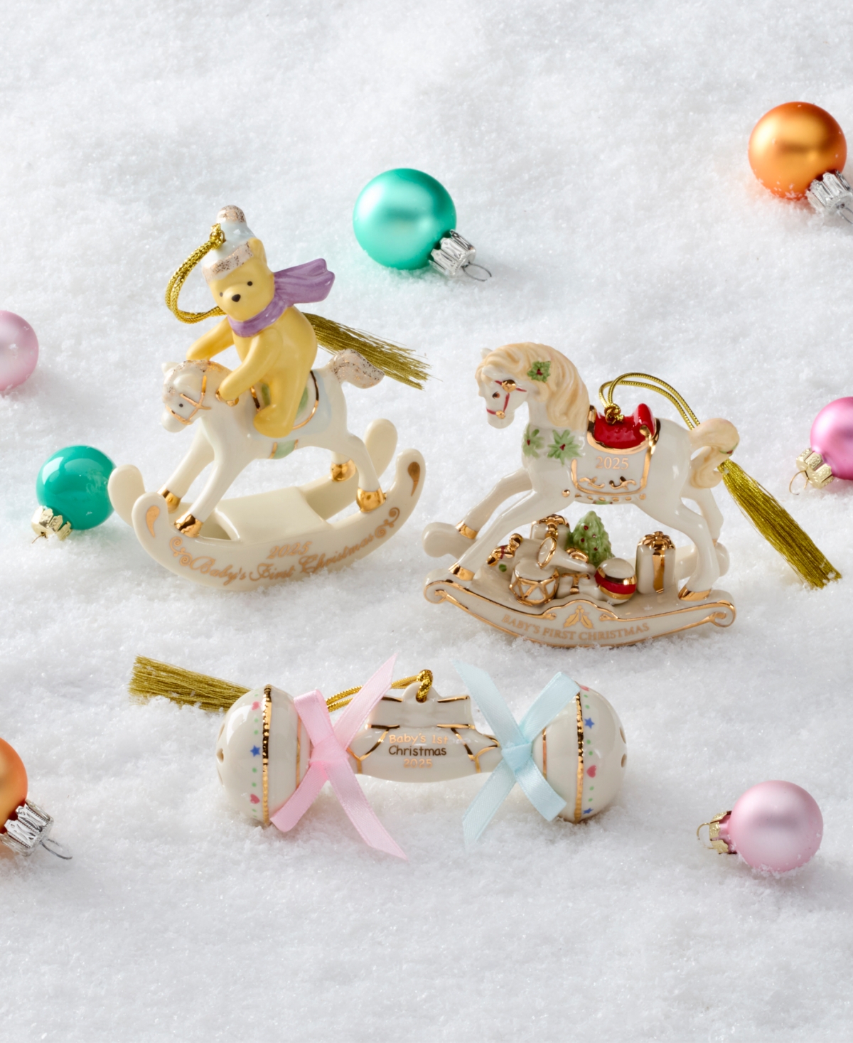 Lenox 2025 Baby's 1st Christmas Rattle Ornament In Multi