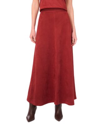 Women's Faux-Suede A-Line Maxi Skirt