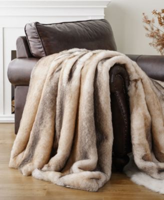 Luxury Tipped Faux Fur Throw, 60"x 80"
