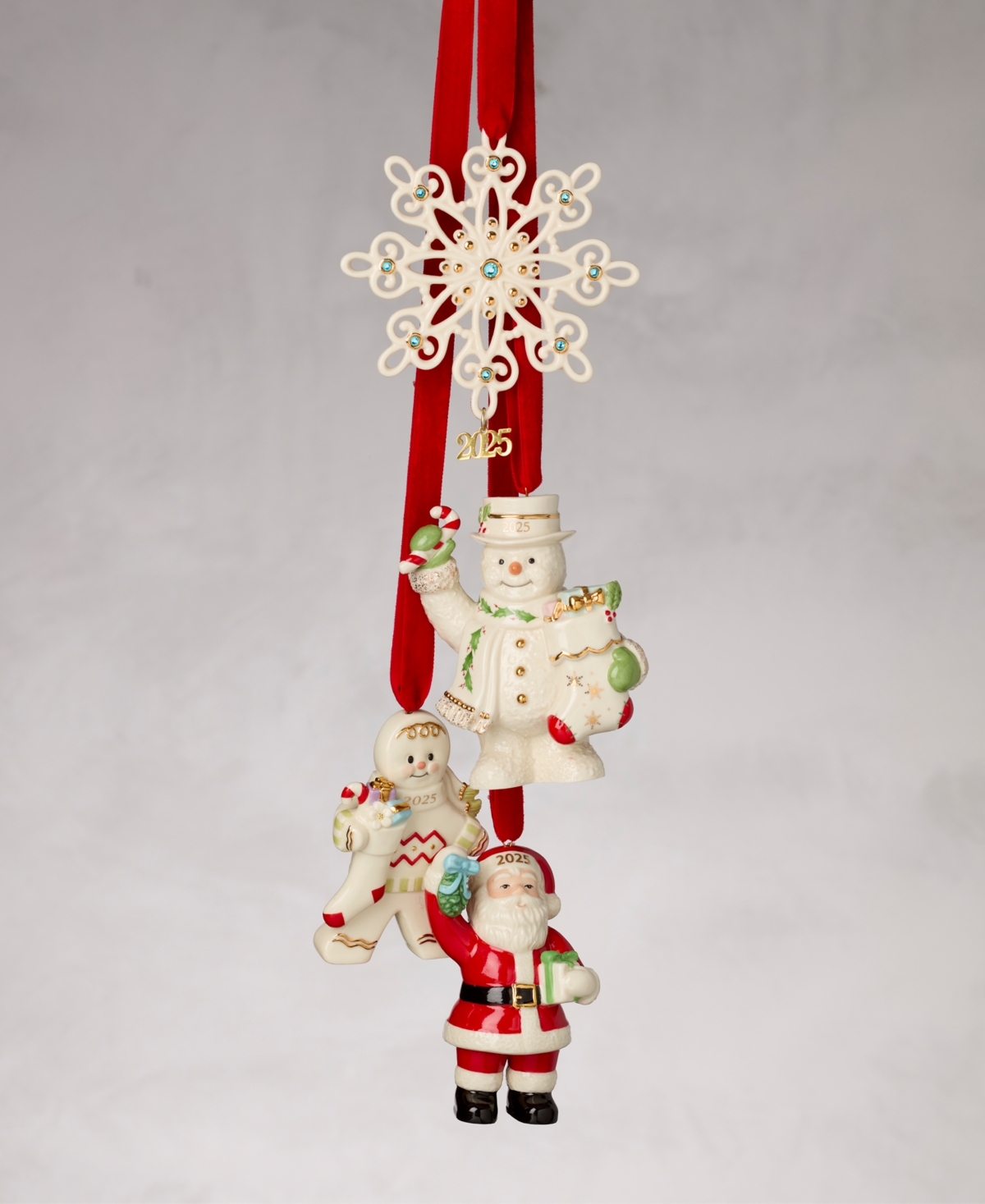 Lenox 2025 Santa With Mistletoe Ornament In Multi