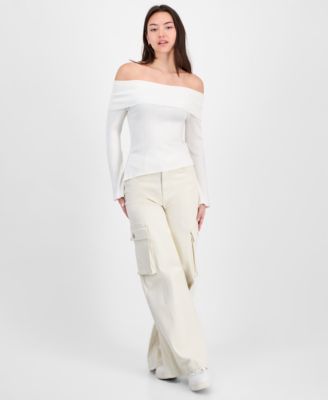Juniors' Marilyn Off-The-Shoulder Top