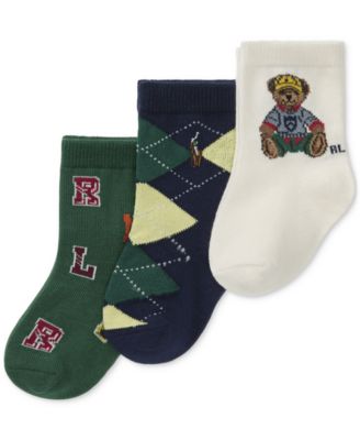 Polo Ralph Lauren - Baby Boys 3-Pk. Fall Bear Socks