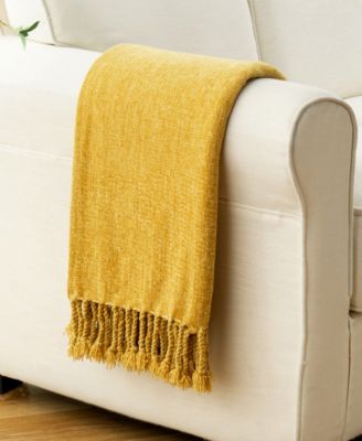 Fringe Tassels Chenille Throw, 50" x 60"