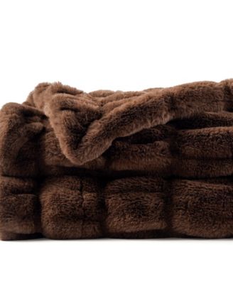 Luxurious Reversible Rabbit Faux Fur Throw, 60" x 80"