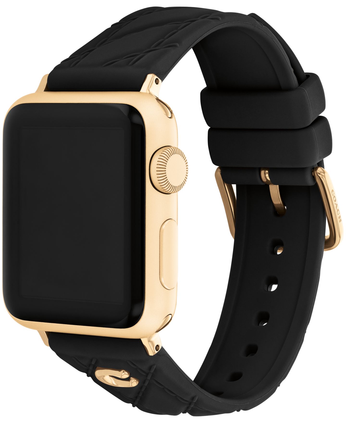 Женский ремешок для часов COACH Black Silicone Apple Watch Strap, 38mm, 40mm, 41mm — фото 3