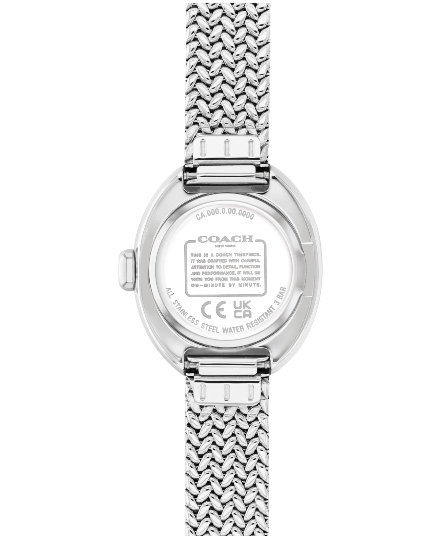 Женские часы COACH Sammy Silver Tone Stainless Steel Mesh Bracelet Watch, 22.5mm — фото 2
