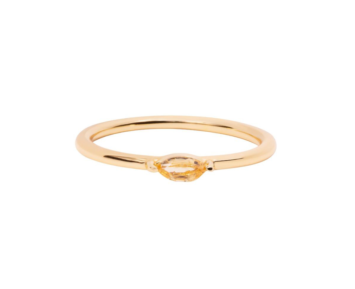 Marquise Birthstone Ring - November Citrine - Citrine