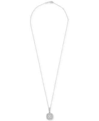 Diamond Cluster Pendant 18" Necklace (2 ct. t.w.) in 14k White Gold or 14k Yellow Gold, Exclusively at Macy's