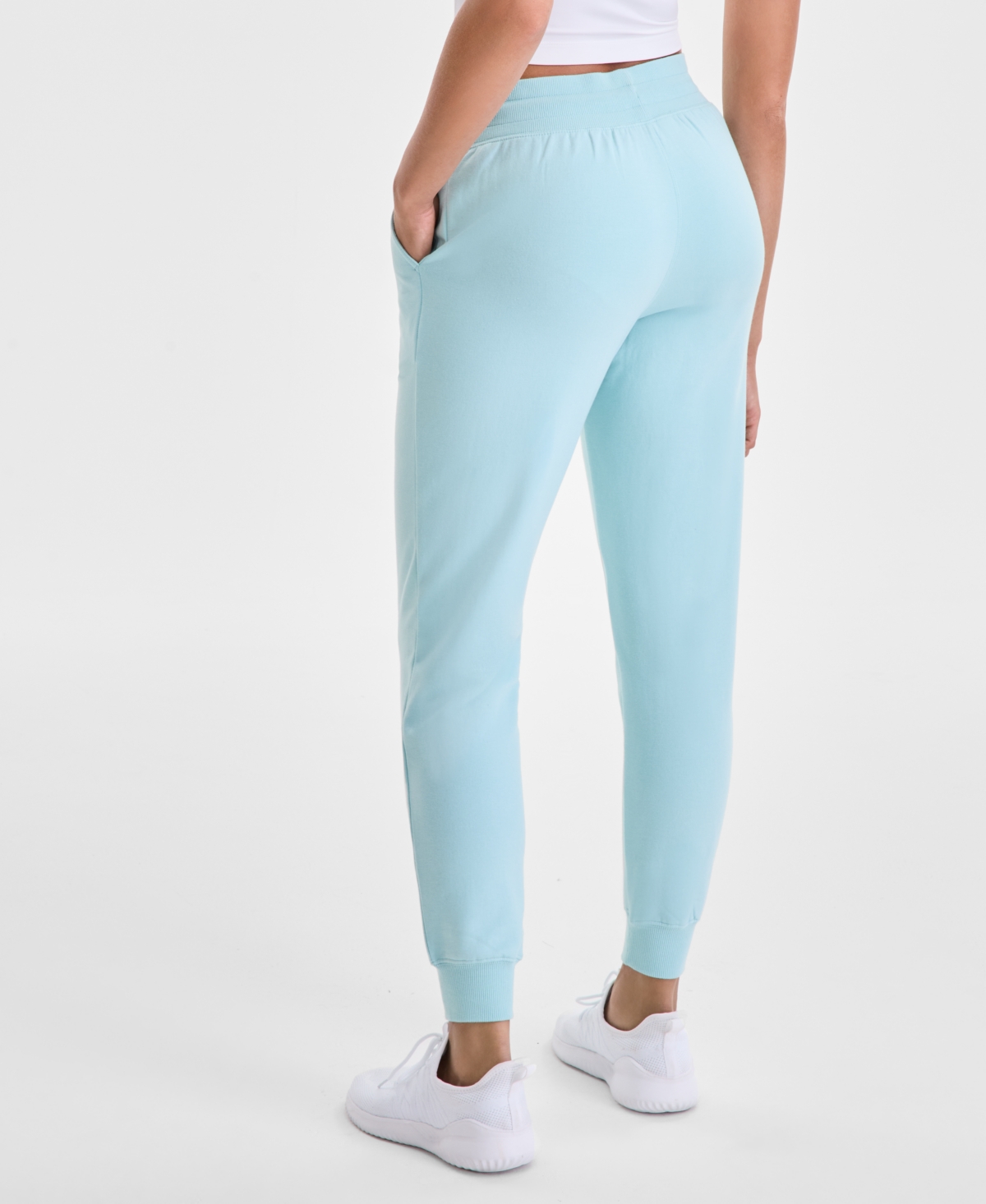 Id Ideology Women's Relaxed High-rise Fleece Joggers, Macy's Exclusive In Blue