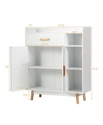 Floor Storage Cabinet Free Standing Cupboard Chest with 1 Drawer