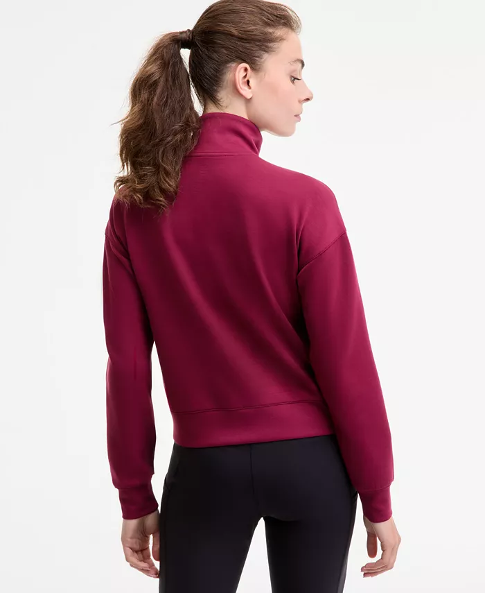 Women's Relaxed Butter Soft Funnel-Neck Zip-Front Sweater - thumbnail 2