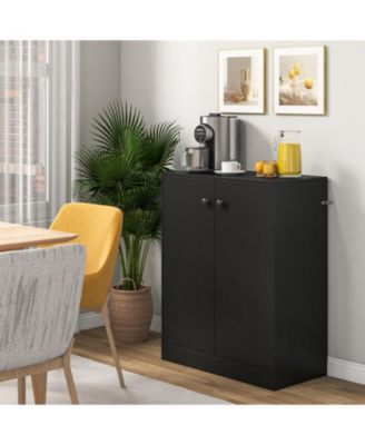 2-Door Modern Floor Storage Cabinet with 3-Tier Shelf