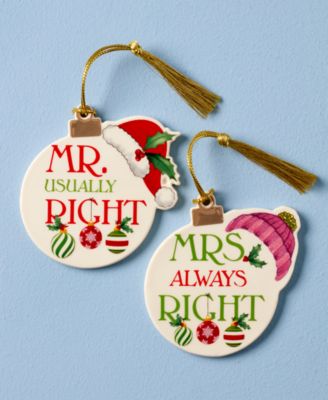 Mr. & Mrs. Ornaments, Set of 2