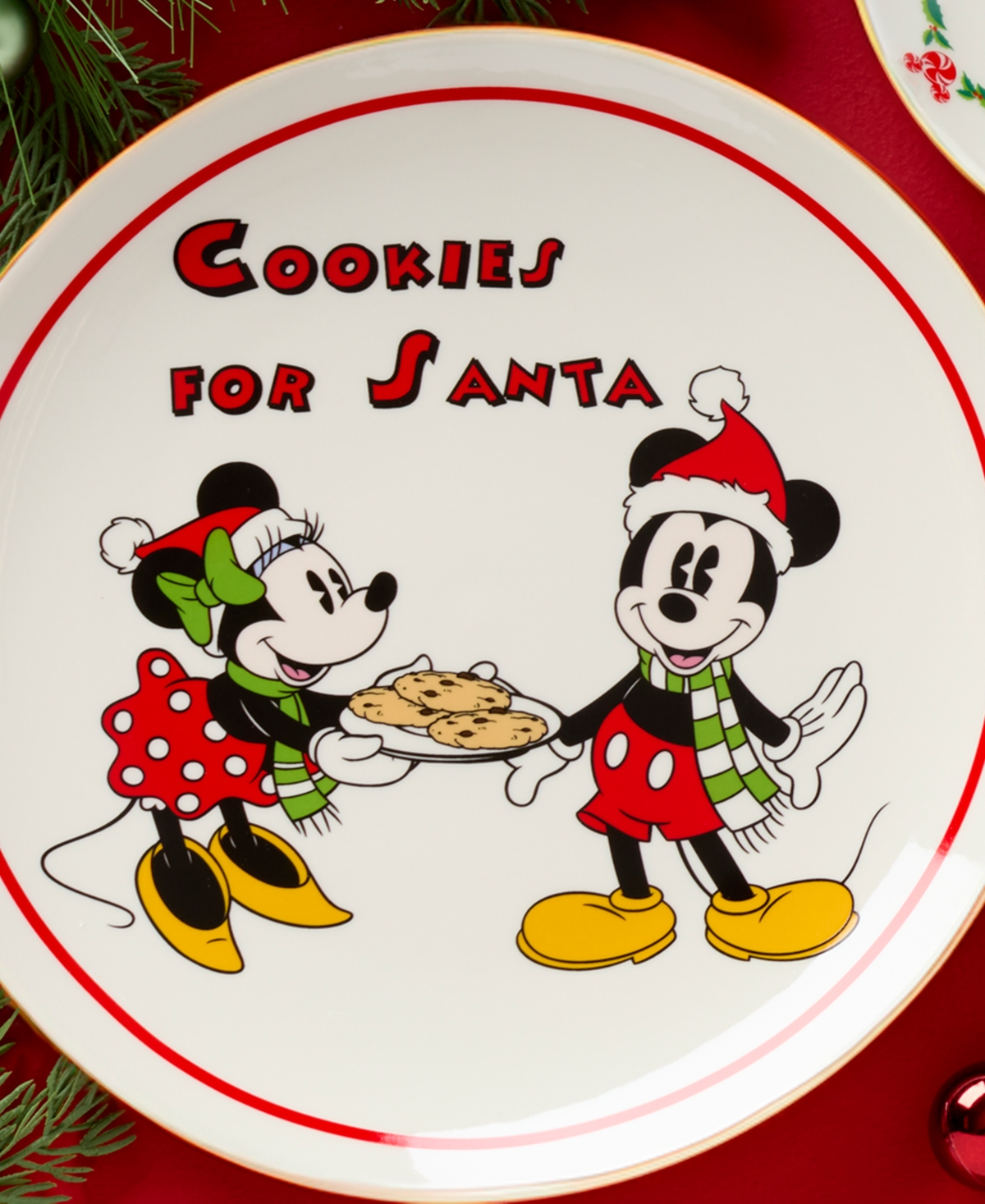 Lenox Disney Holiday Mickey Mouse Cookies For Santa Plate In Multi