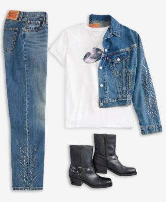 Women's Shrunken 90's Denim Jacket, Perfect T-Shirt & 501 Curve Jeans