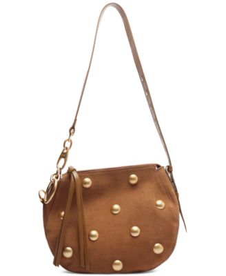 Arezzo - Small Suede Metal Studs Crossbody Bag
