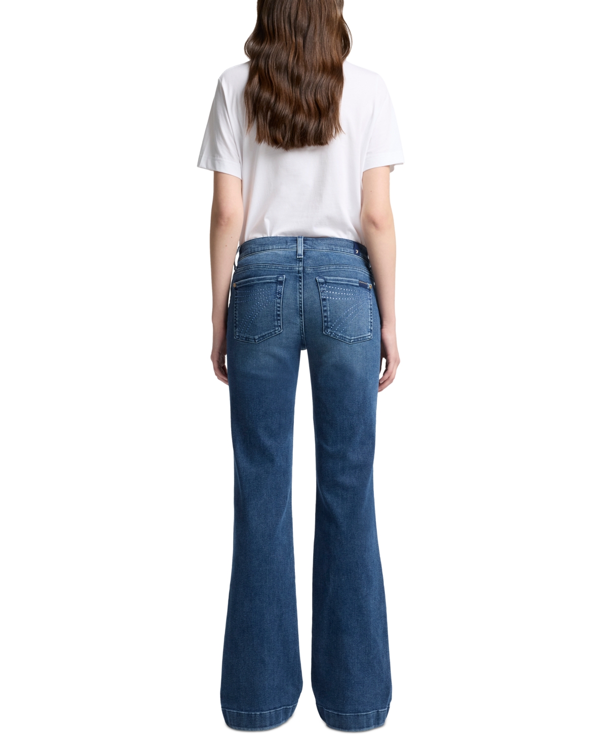 7 For All Mankind Women's Dojo Tailorless Flare-leg Jeans In Blue