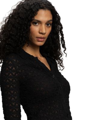 Women's Dreamgirl Lace Button-Up Shirt