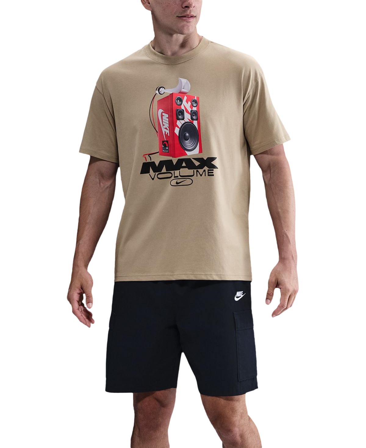 Men's Sportswear Max90 Loose-Fit Graphic T-Shirt - Khaki
