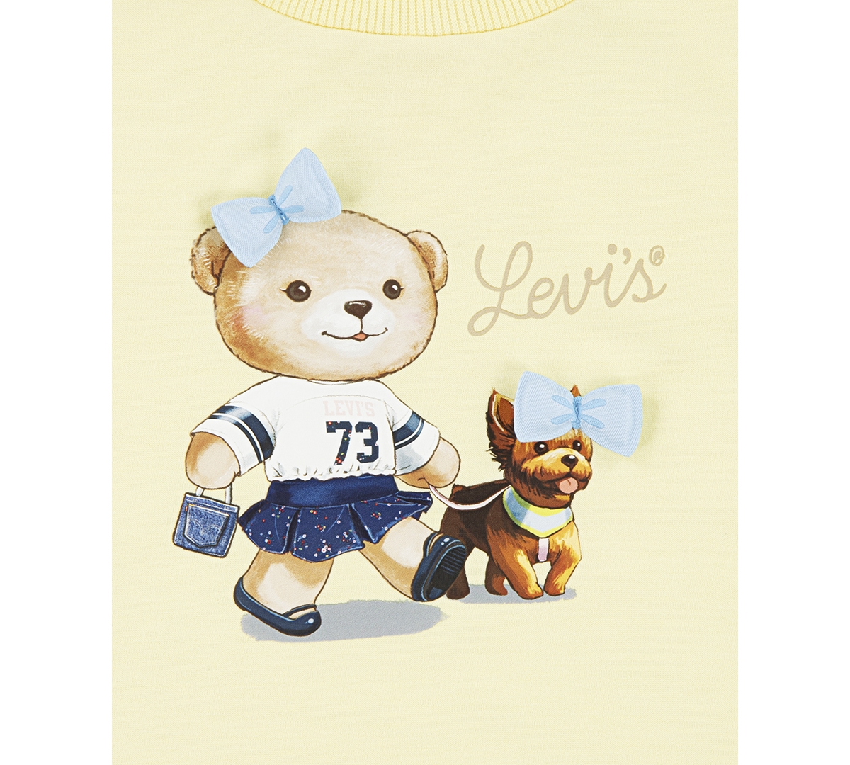 Levi's Baby Girls Bear Graphic Top And Wide-leg Jeans, 2 Piece Set In Multi
