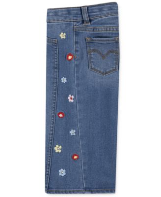 Baby Girls Crochet Logo Top and Wide-Leg Jeans, 2 Piece Set