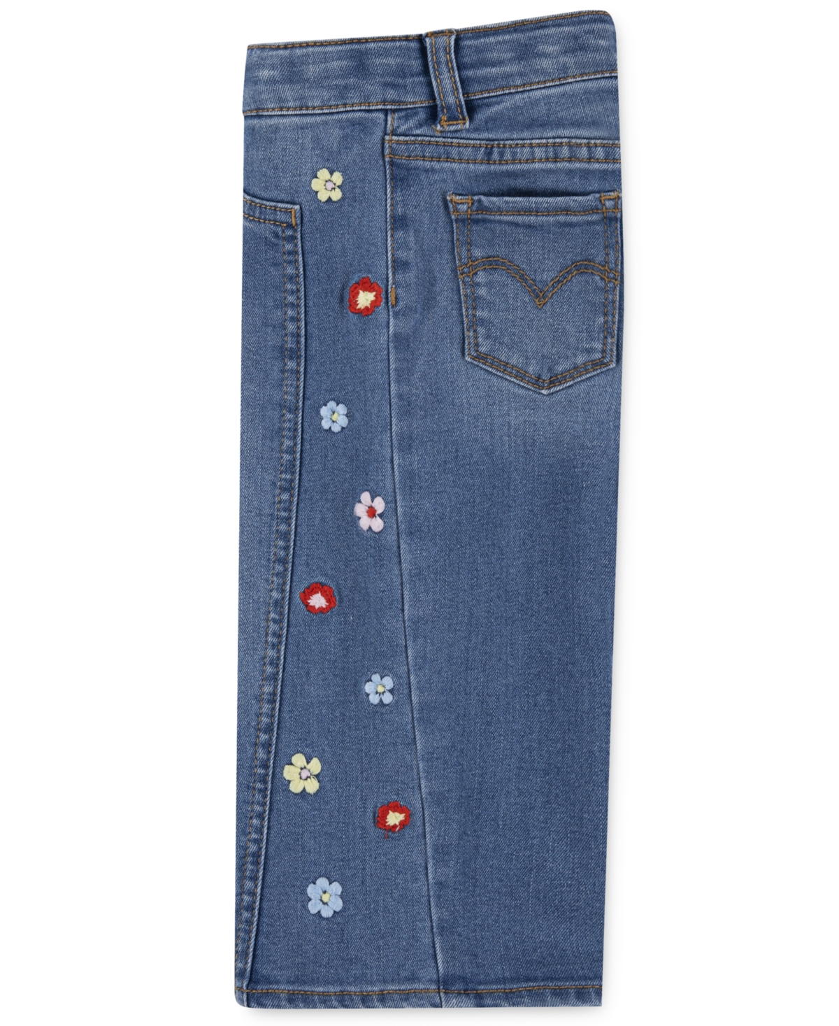 Levi's Baby Girls Crochet Logo Top And Wide-leg Jeans, 2 Piece Set In Multi