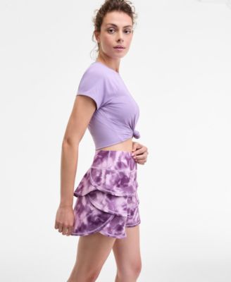 Women's Relaxed Smoky Dye Jersey Flounce Skort, Macy's Exclusive 