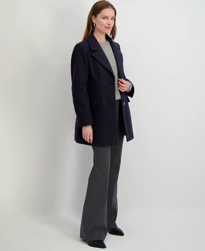 Women's Notched-Collar Single-Breasted Peacoat - thumbnail 3