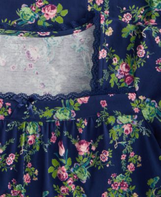 Women's Cotton Short-Sleeve Lace-Trim Nightgown