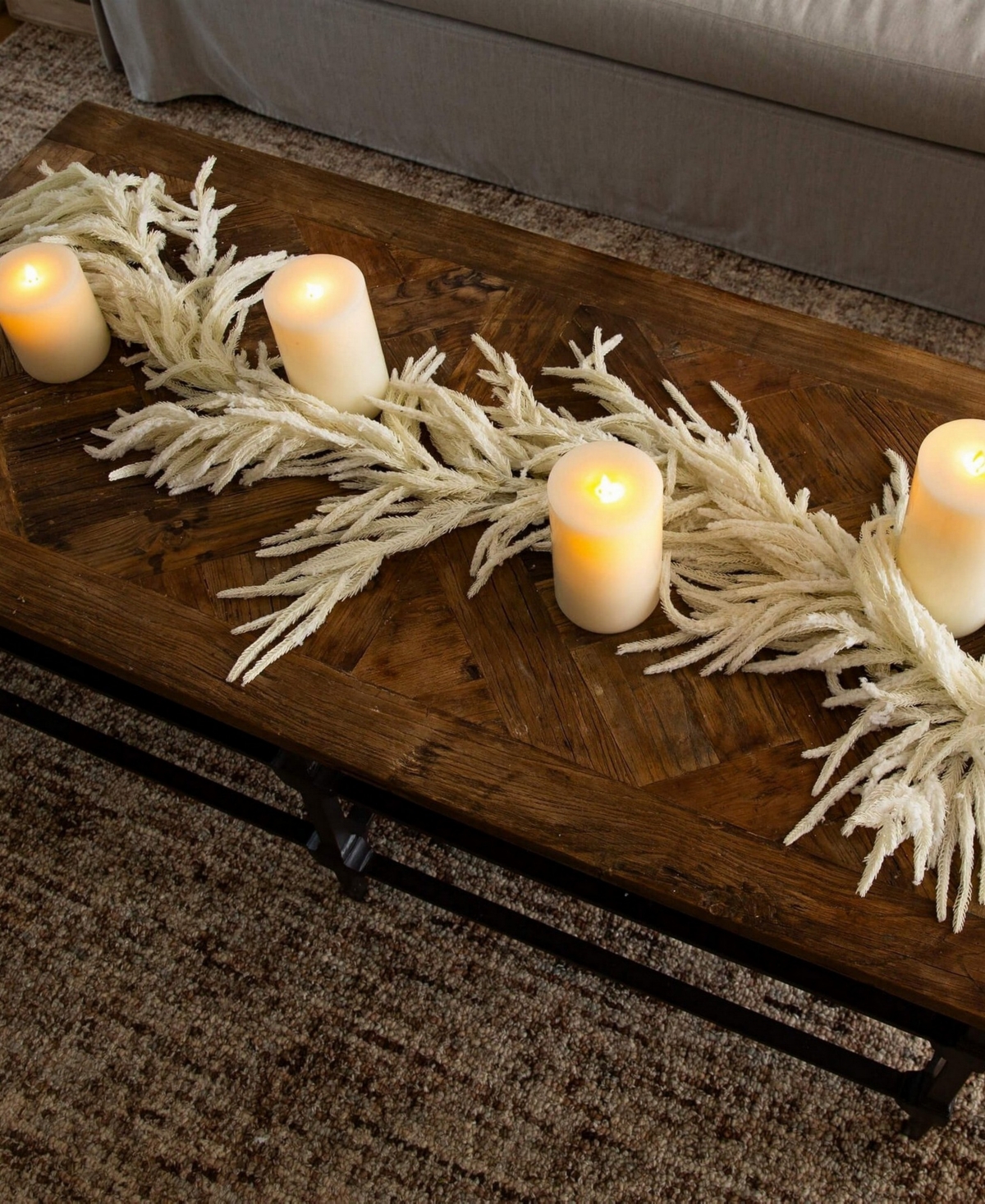 Nearly Natural 5" Artificial Touch Norfolk Island Pine Garland With Natural Look In Neutral