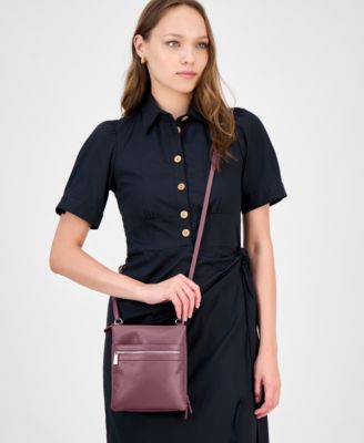 Triple-Zip Pebble Leather Dasher Crossbody, Created for Macy's