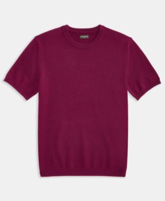 Men's Regular-Fit Textured 100% Cashmere Sweater T-Shirt, Macy's Exclusive