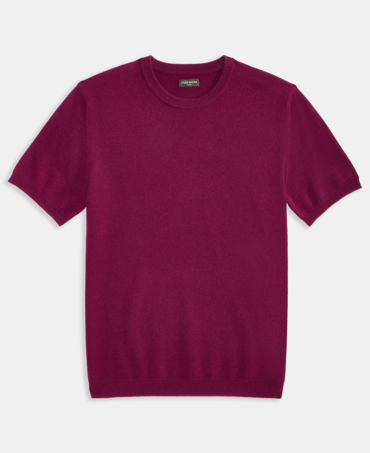 Club Room Men's Regular-fit Textured 100% Cashmere Sweater T-shirt, Macy's Exclusive In Red