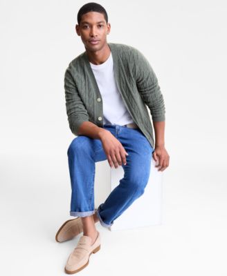 Men's Regular-Fit Cable-Knit 100% Cashmere Cardigan, Macy's Exclusive