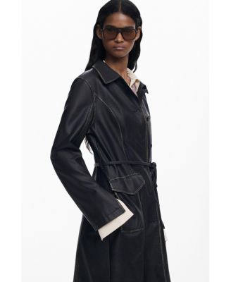 Women's Long faux leather jacket