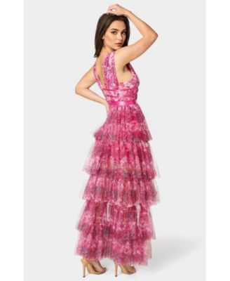 Women's Tiered High Low Gown