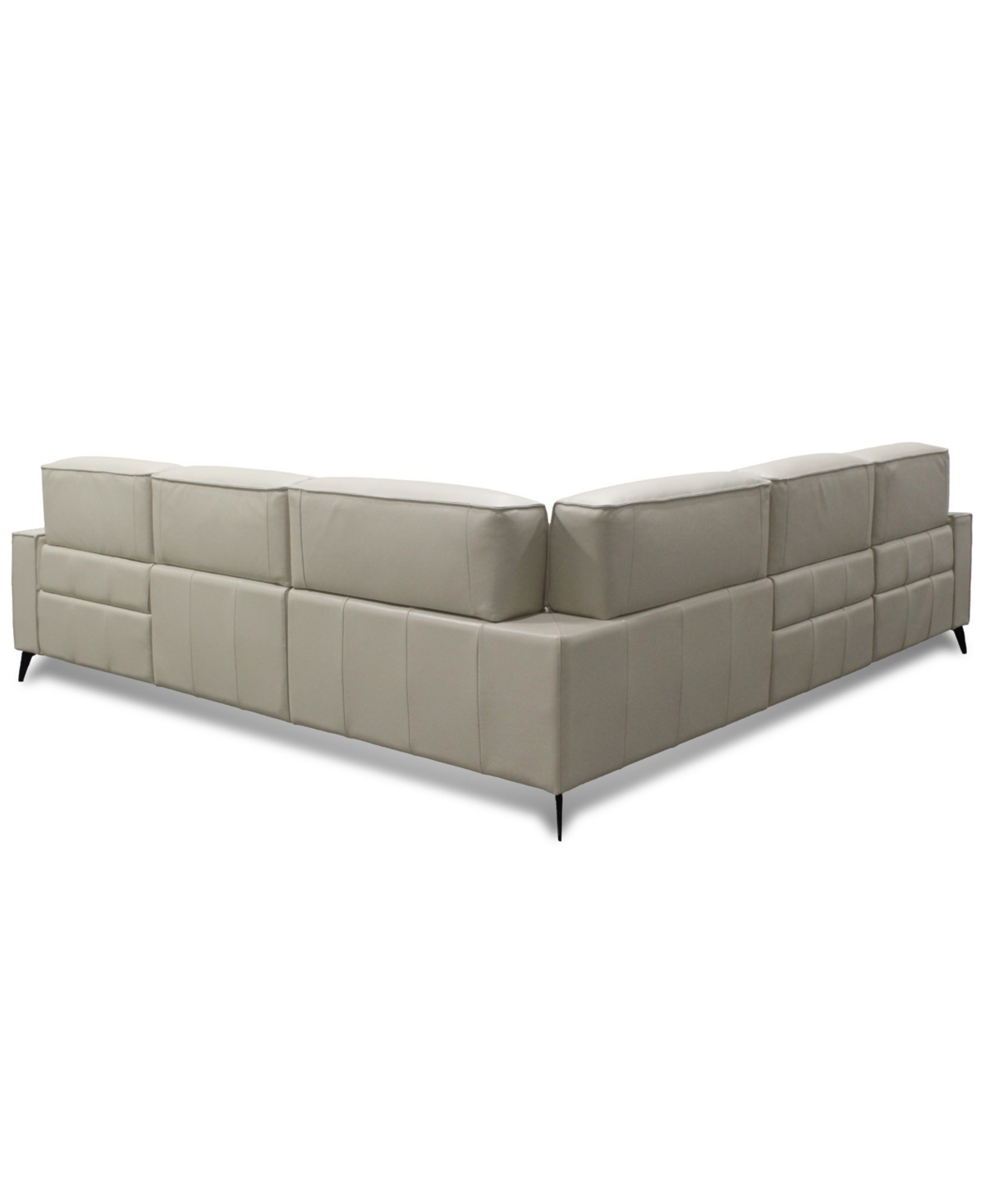 Macy's Neiwert 5-pc. Leather Sofa Sectional With 3 Power Recliners In Gray
