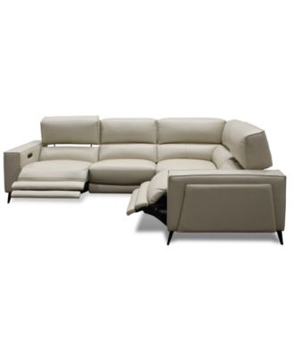 Neiwert 4-Pc. Leather Sofa Sectional with 2 Power Recliners