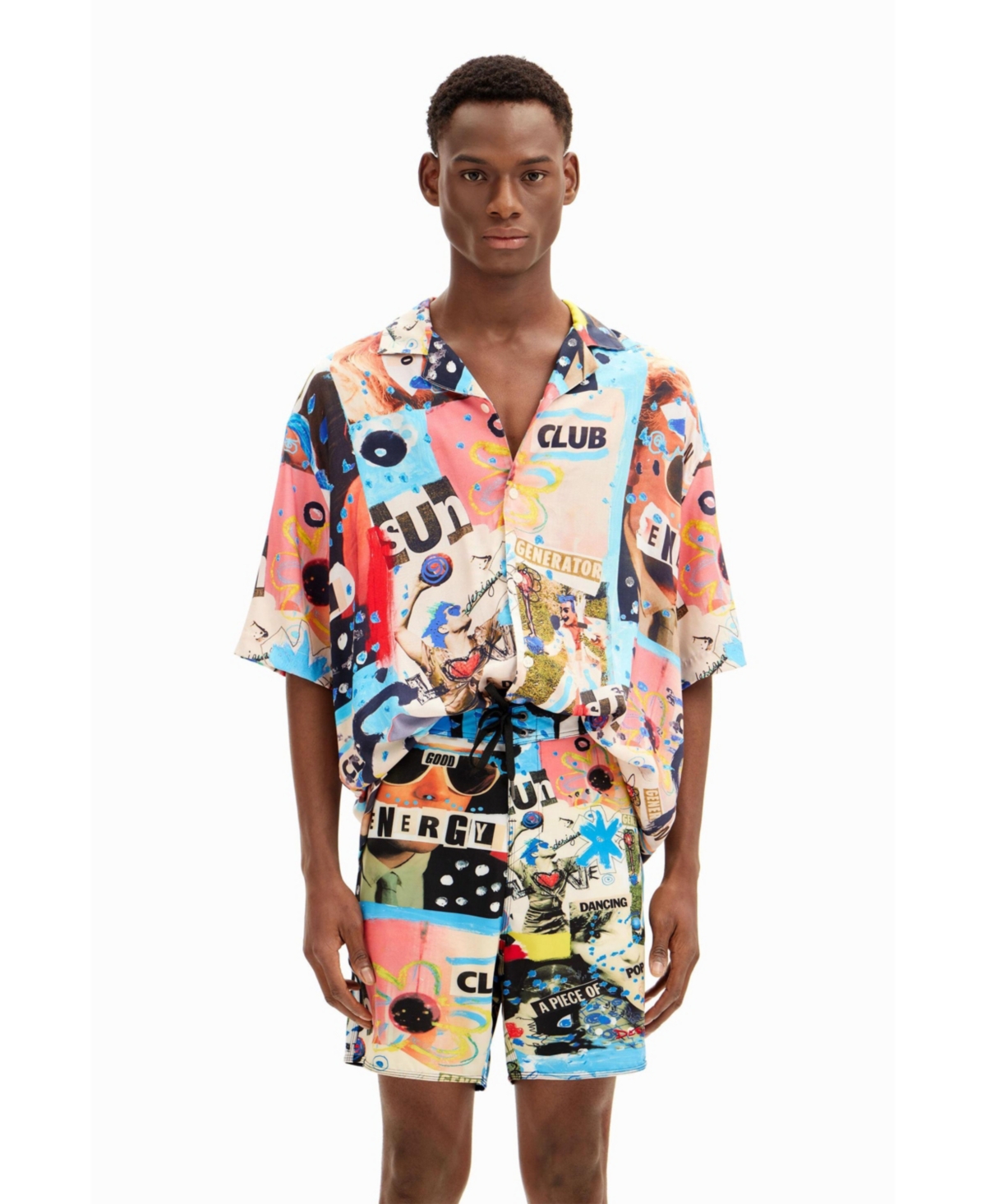 Desigual Men's Marine Watercolor Swimsuit