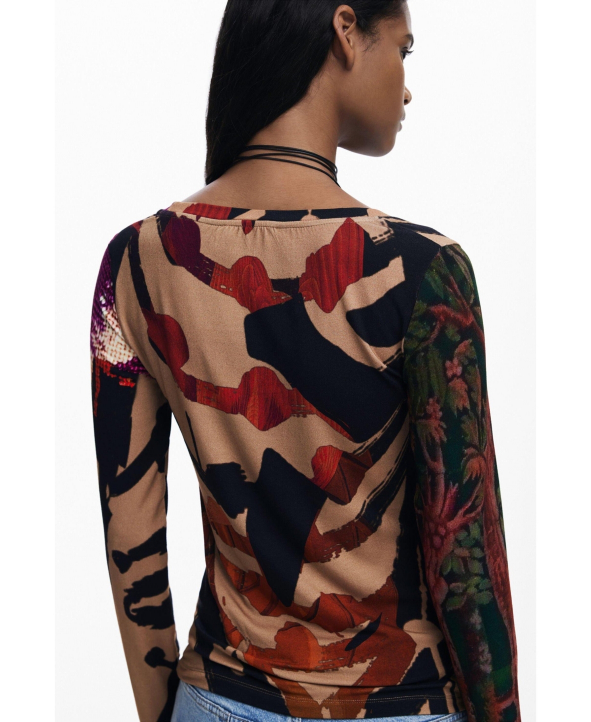 Desigual Women's T-shirt Designed By Mr. Christian Lacroix In Brown
