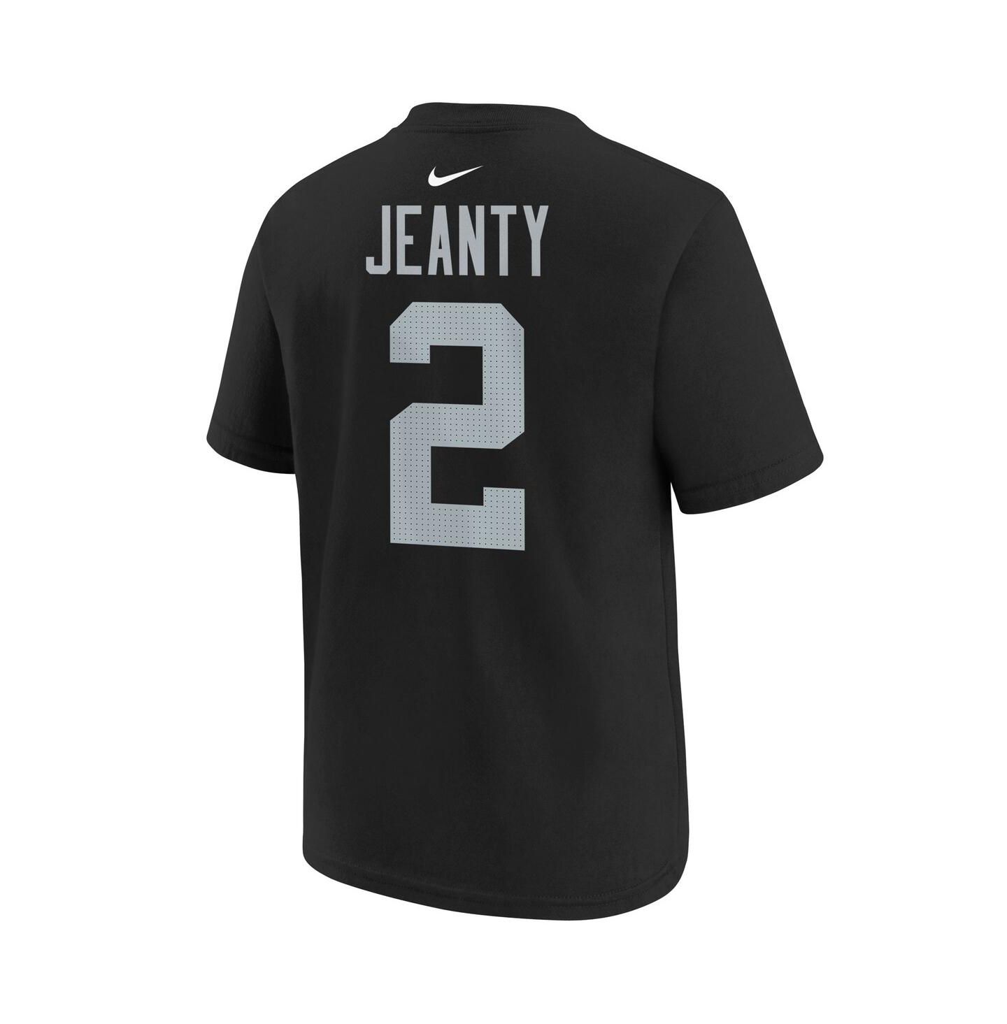 Детская футболка Nike Ashton Jeanty Black Las Vegas Raiders 2025 NFL Draft First Round Pick Name & Number — фото 2